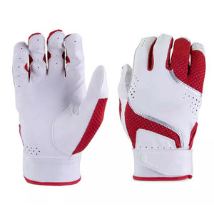 Guantes de bateo de béisbol de la mejor calidad, guantes de softbol para jóvenes al aire libre con dedos completos de Color blanco y rojo para equipo de adultos - Product Image 1