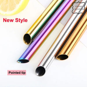 Paille coudée droite réutilisable écologique de luxe, ensemble d'accessoires de verres en acier inoxydable de qualité alimentaire, boîte emballée de paille en métal - Product Image 4