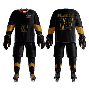 ชุดฮอกกี้น้ำแข็งแขนยาว ระบายอากาศได้ดี ราคาสมเหตุสมผล ผลิตจากโพลีเอสเตอร์ 100% รับผลิตตามแบบ OEM ขายส่ง คุณภาพดีที่สุด - Product Image 5