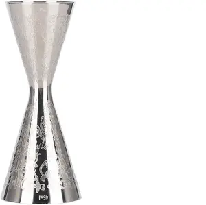 Vente entière Jigger en métal gravure blanc Cocktail Jig Machine mesure tasse en verre pour maison Restaurant hôtel - Product Image 1