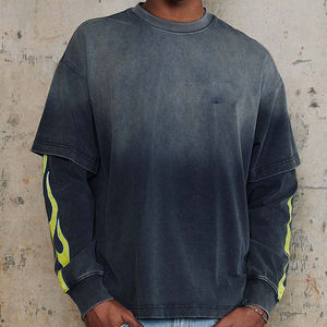 Colección para hombre, Sudadera con capucha de lavado ácido de gran tamaño personalizada, Sudadera con capucha de algodón pesado, cuello con capucha de algodón de punto 100% - Product Image 4