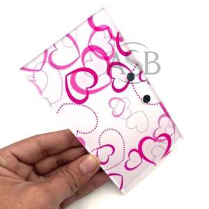 Tuile à cils personnalisable en acrylique avec aimants, motif cœur rose et blanc, spéciale Saint-Valentin, impression personnalisée, logo personnalisé - Product Image 4