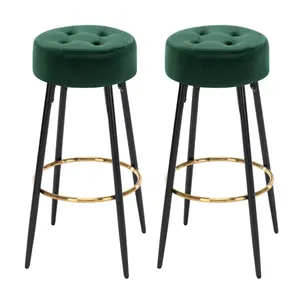 Pieds en métal noir Comptoir tabourets de bar avec siège en bois pour magasin de cuisine à domicile Nouveaux tabourets de bar en métal pour une utilisation assise - Product Image 4