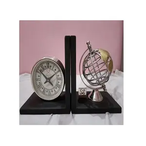 2024 serre-livres globe personnalisés serre-livres horloge en métal serre-livres telluriens - Product Image 1