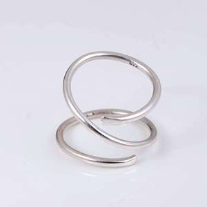 High Quality Minimalist Spiral Ring Dainty Brass Ring Women Silver Plated Geometric Jewelry Open Wire <b>Band</b> for Wholesale/OEM/ODM - Product Image 2