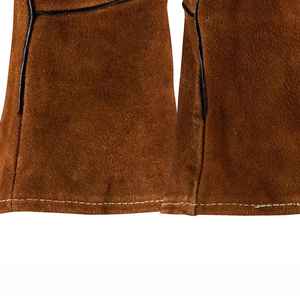 Meilleur Design Gants de Soudage en Cuir de Sécurité Vente en Gros Prix Pas Cher Marron et Vert Belles Couleurs Meilleurs Gants de Soudage en Cuir - Product Image 3