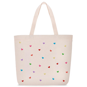 Bolso de mano XL personalizado con estampado de algodón orgánico bohemio para mujer, bandolera de lona ecológica con asa automática con letras - Product Image 1