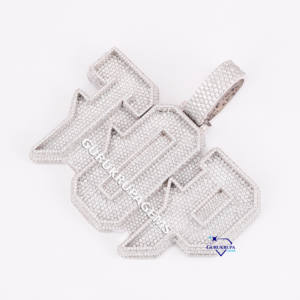 Usine initiale glacé Hip Hop bijoux 14KT or laboratoire cultivé diamants nom personnalisé Hip Hop lettre pendentif pour les femmes - Product Image 5