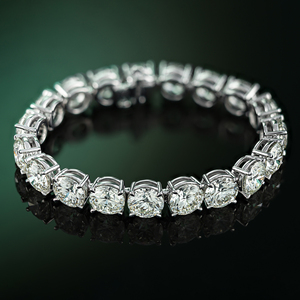 Bracelet Halo en or massif 18 carats avec diamants cultivés en laboratoire en or blanc massif 14 carats Bracelet de luxe pour femme de haute joaillerie au design élégant - Product Image 2