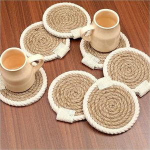 Jute and Cotton Rope <b>Table</b> <b>Coaster</b> for Mats & Pads Eco-Friendly Natural Twine Wedding Decoration Family Gathering Parties - Product Image 6