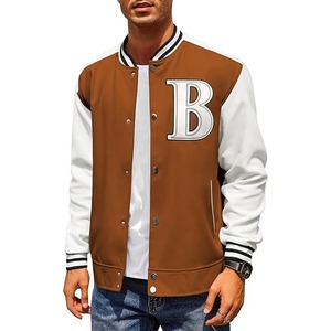 Vente en gros OEM Fabricant Top Qualité Chenille Broderie Hommes Collège Bomber de baseball personnalisé Letterman Veste universitaire en cuir - Product Image 1