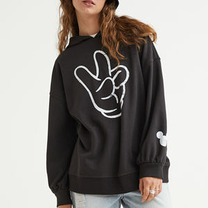 Ropa personalizada de alta calidad para mujer, conjunto de Sudadera con capucha de manga larga de gran tamaño, 100% algodón, conjunto de Sudadera corta - Product Image 3