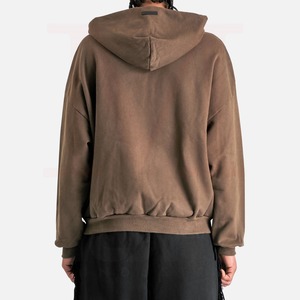 Sudadera con capucha de algodón 100% para hombre, estilo urbano, para invierno, con cremallera, color liso, personalizable con logotipo, venta al por mayor - Product Image 5