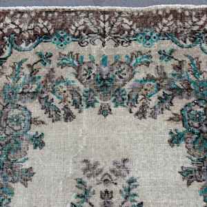 Alfombra Vintage de 3.5x6.9 pies, Alfombra Turca, Alfombra Marrón con Puntos - Product Image 4