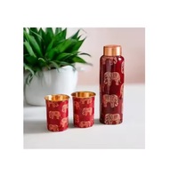 Ensemble de bouteilles d'eau en cuivre à motif floral, écologiques, résistantes à l'eau bouillante, unisexe, pour mariage, gym, usage extérieur, haute qualité, marque AW