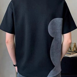 Verano 220G algodón camiseta de gran tamaño hombres mujeres Unisex coreano manga corta Camiseta básica suelta Tops Color sólido Hip Hop Y2K camisetas - Product Image 6