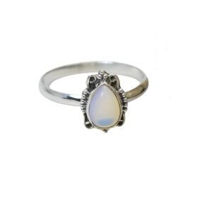 Mode laiteux Opalite 925 bague en argent Sterling pierres précieuses bague élégante bijoux faits à la main poire forme pendentif cadeau pour noël - Product Image 1