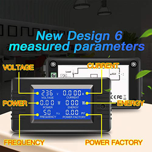 Medidor de Panel de energía de potencia de amperaje de voltaje de corriente CA, pantalla Digital <span class=keywords><strong>LCD</strong></span>, amperímetro, voltímetro, multímetro CT AC 80-260V 100A - Product Image 3