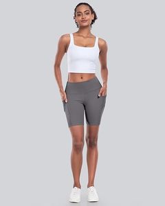 Women Biker Yoga Shorts with Pockets High Waisted <b>Tummy</b> <b>Control</b> Spandex Workout Athletic Gym - Product Image 3