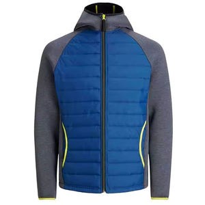 Chaqueta de invierno acolchada de lana para hombre con capucha y cremallera, diseño acolchado de lana, método de tejido no tejido a prueba de viento - Product Image 1