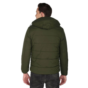 Veste matelassée à capuche pour homme, écologique, chaude, avec logo sur le devant, col montant, tissu en toile, taille plus, hiver 2025 - Product Image 2