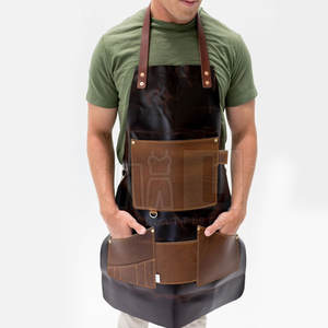 Nuevo estilo de diseño personalizado delantales de trabajo de cuero ropa al por mayor para la venta - Product Image 3