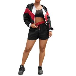 Conjunto de pantalones cortos cortavientos transpirables a la moda para mujer para verano ropa informal con estampado Technics conjunto de pantalones cortos cortavientos - Product Image 3