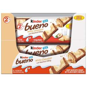 Barre de chocolat blanc Kinder Bueno originale, gaufrette croustillante, garniture à la crème de noisettes |   Approvisionnement en gros de bonbons et de snacks importés - Product Image 4