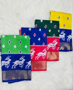 Tussar Seda Sarees Con Tejido Especial Zari Border - Product Image 5