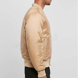 Chaqueta de béisbol Bomber de satén personalizada para hombre con diseño de servicio OEM Premium Stand High Street Style Ropa informal transpirable de secado rápido - Product Image 5