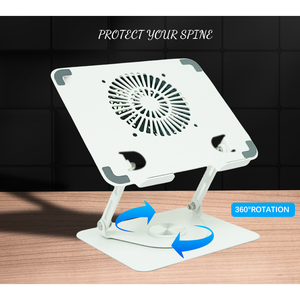 Support d'ordinateur portable pliable en plastique réglable en hauteur, rotatif à 360 degrés, portable, pour ordinateurs portables de moins de 17 pouces - Product Image 6