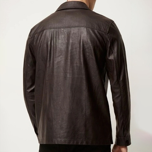 Camisa de cuero personalizada de alta calidad para hombre, ropa al por mayor terminada para primavera y otoño - Product Image 3