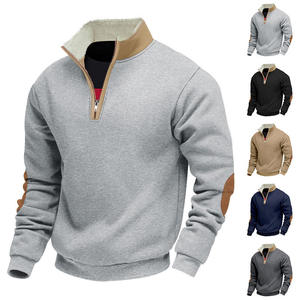 Alta calidad 220gsm Vintage Heavyweight 100% algodón Quarter Zip Pullover Big Tall Men's Winter Streetwear Oversized Casual Long - Product Image 3