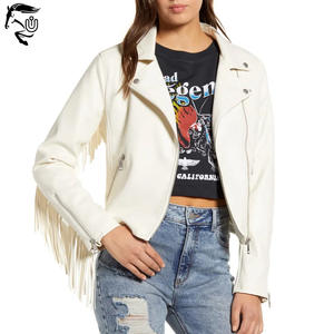 Unbridled's Customizable Women's Western Cowgirl Leather <b>Jacket</b> Breathable Denim Button Closure <b>Fringed</b> Stripe Cotton Solid - Product Image 1