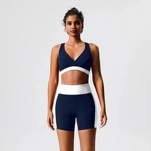 Conjunto Deportivo de Dos Piezas para Gimnasio, Brasier y Pantalones Cortos, Ropa Deportiva Transpirable, Conjuntos de Yoga con Compresión, Conjuntos de Fitness Reciclables para Gimnasio - Product Image 5