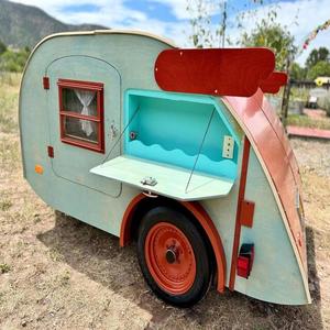 Remolque de caravana plegable de aluminio ligero de alta calidad, Mini autocaravana personalizable en forma de lágrima para viajes y camping en carretera - Product Image 5