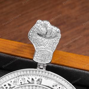 Pendentif en diamant moissanite personnalisé avec logo X glacé, plaqué or sur argent 925, pendentif avec nom de logo, fabrication de bijoux de haute qualité - Product Image 4