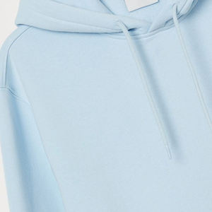 OEM Custom Men Hoodie Sky Blue <b>Fleece</b> Pullover Baby Blue Streetwear Hoody Factory Wholesale Low MOQ Bulk <b>Sweatshirt</b> - Product Image 4