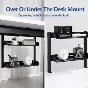 Kẹp Trên Bàn Kệ 2 Tầng Trên Hoặc Dưới Bàn Lưu Trữ Chơi Game Bàn Tổ Chức Và Phụ Kiện Kim Loại Lưu Trữ Kệ Cho Văn Phòng - Product Image 3