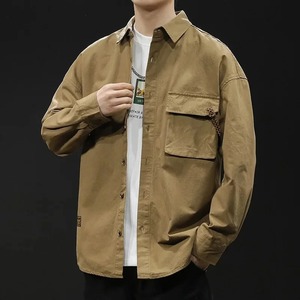 Veste d'hiver doublée de laine en flanelle à carreaux pour hommes avec bouton Veste à capuche à manches longues Manteau pull pour hommes Veste de style moto - Product Image 5