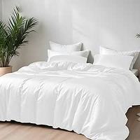100% Lyocell Eucalyptus Sateen Gris Uni - 300 Fils au Pouce Carré Respirant, Frais et Doux