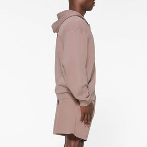 Ensemble de survêtement unisexe 2 pièces en gros, sweat-shirts courts pour hommes et jogging, logo personnalisé, survêtements en molleton, motif uni, ensemble sweat-shirt court - Product Image 6