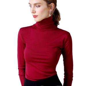 Blusa Casual de Manga Larga con Cuello Alto para Adolescentes y Mujeres de Talla Grande, Cálida para Otoño e Invierno - Product Image 1