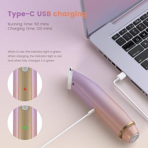 Depiladora Eléctrica 2 en 1 de Doble Cabezal para Mujer, Recargable por USB, Recortadora de Bikini, Uso en Seco y Húmedo, Impermeable, para Piernas, Cuerpo y Rostro - Product Image 2