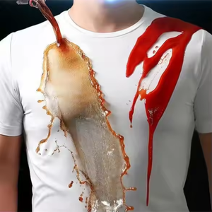 Camisetas de microfibra para hombre, Camiseta ajustada de manga corta transpirable y de secado rápido con cuello redondo ligero con logotipos impresos - Product Image 2