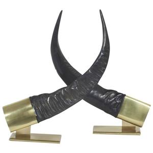 Corne de buffle naturelle montée pièce décorative artisanale écologique pour table et décoration murale style animal poli - Product Image 1