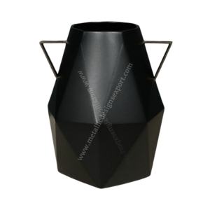 แจกันตั้งพื้นทำจากโลหะสีดำทรงเรขาคณิตของตกแต่งบ้านทำจากเหล็กทนทานจัดงานแต่งงานที่ทันสมัยในออฟฟิศงานอีเวนต์ - Product Image 2