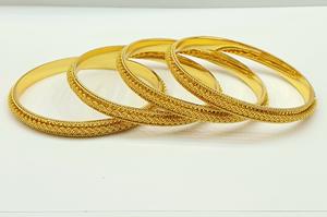 Dubai 24KT <b>Gold</b> Plated Women's High-Grade 4pcs <b>Bangles</b> <b>Set</b> Popular Budget-Friendly 3 GRM Fashion Accessory - Product Image 3
