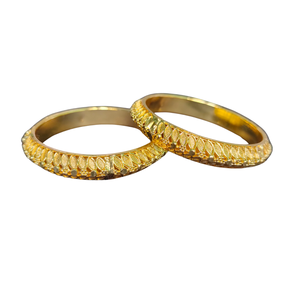 Indian Made <b>Bangles</b> with 22CT <b>Gold</b> Plated Round Shaped Trendy Designed <b>Bangles</b> <b>Set</b> for Women Fashionable Wear <b>Bangles</b> - Product Image 1
