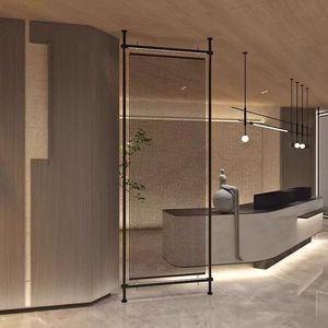 Cloison <span class=keywords><strong>d</strong></span>'écran en acier inoxydable à grille minimaliste en métal guerrier noir pour <span class=keywords><strong>rideau</strong></span> de séparation de salon <span class=keywords><strong>d</strong></span>'hôtel - Product Image 3